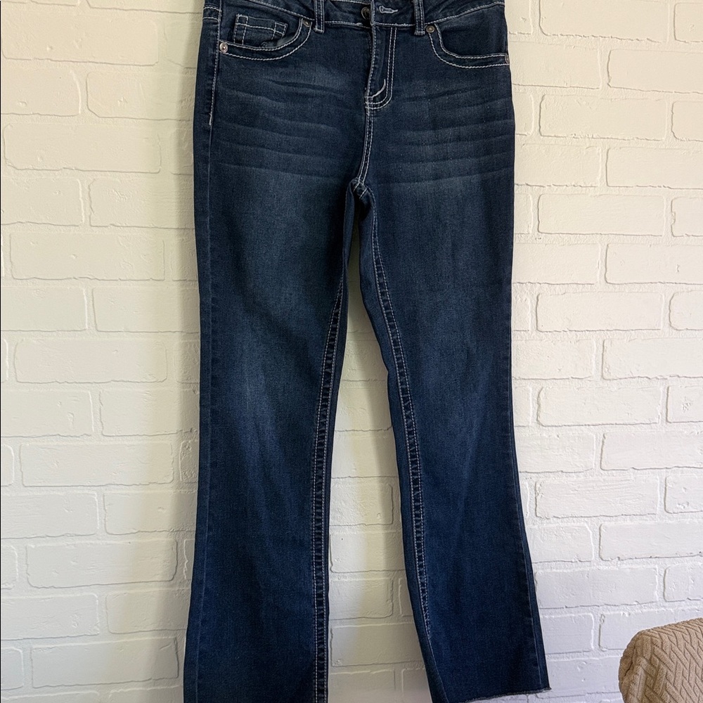 Almost Famous Deep Indigo Straight Leg Women's Jeans